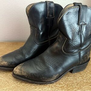 Frye Black Leather Ankle Boots